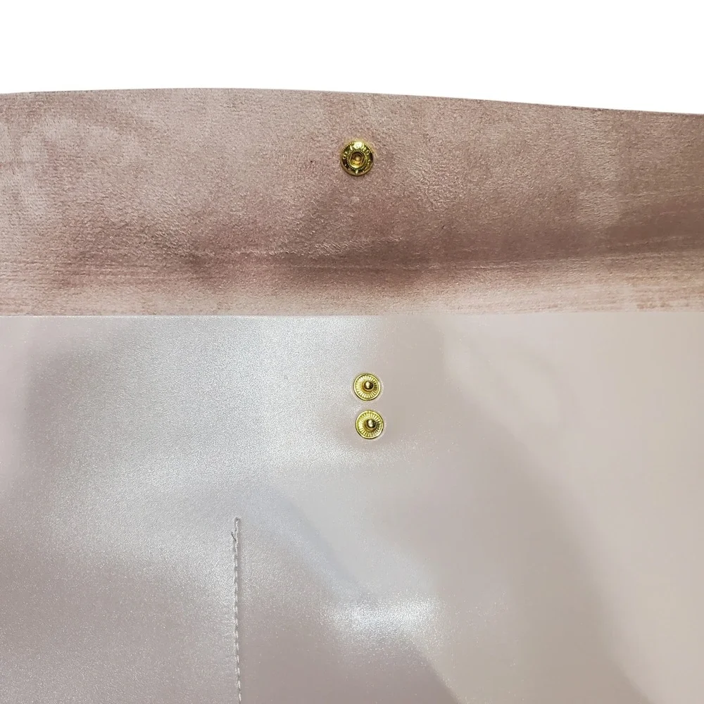 Glass Ladder Co Marilyn Organizer‎ Clutch Blush Pink Leather Snap Closure